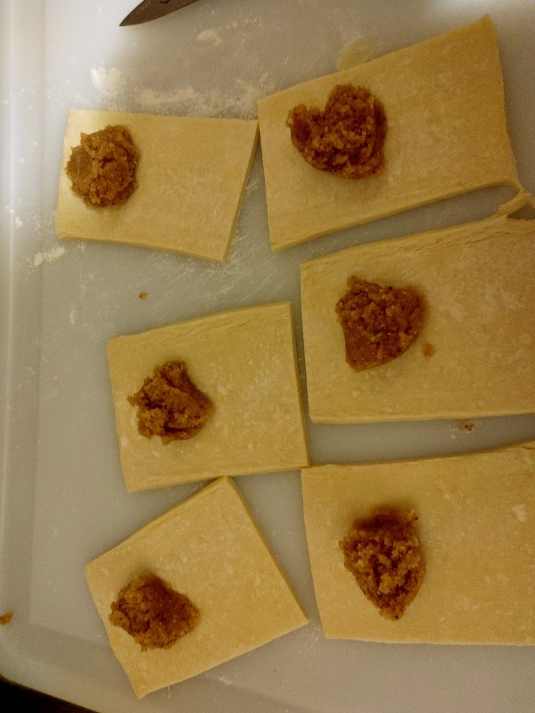 Almond Paste Filled Crescents with Puff Pastry